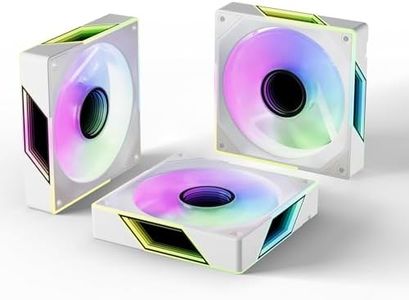 FexaDon Tek 120mm ARGB Computer Case Fan, 4 Pin PWM, Silent Computer Cooler with Infinity Mirror 1550RPM (3 Pack, White,120mm)