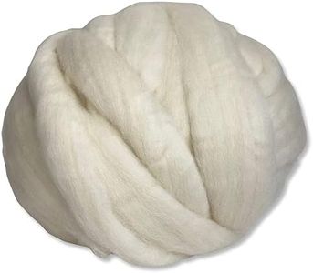 Revolution Fibers Merino Wool Roving 1 lb (16 Ounces) for Spinning | Soft Chunky Jumbo Yarn for Arm Knitting Blanket |100% Natural Undyed (Off-White) Wool Yarn, Felting Core, Carded Stuffing