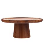 DOITOOL Wooden Cake Stand Rustic Round Cake Cupcake Server Footed Cake Plate Wood Cake Display Stand Dessert Plate for Dessert Fruit Birthday Afternoon Tea Party,21.5 x 21.5 x 10cm