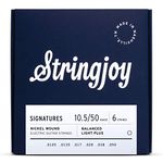 Stringjoy BAL105 Signatures Nickel Electric Guitar Strings, (Balanced Light Plus Gauge - 10.5-50)