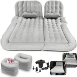 Byomostor 3 in 1 Car Air Mattress, Inflatable Bed for Car Back Seat Cargo Area Car Bed with Electric Air Pump-2 Support Fillers & 2 Pillows Fits SUV|MPV|Sedan|Minivan for Road Trip Camping Grey