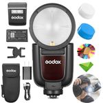 Godox V1 V1Pro F Flash for Fuji Camera TTL Speedlight, 1/8000 HSS 500 Full Power Flashes, 1.3s Recycle Time, 2.4G Wireless with External Flash SU-1 for Cameras(Godox V1-F Upgraded, V1Pro-F)