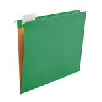 Y YOMA 25 Pack Colored Hanging File Folder Letter Size Decorative File Folder Cute Pretty Reinforced Hanging Folder Organizer for Filing Cabinet Office Home with 1/5-Cut Adjustable Tabs, Green