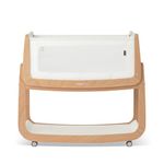 SnuzPod 5 Bedside Crib - Newborn Next to Me Crib with Zip Down Breathable Windows, Lift-Off Bassinet, Portable & Rocking Stand, 3-in-1 Baby Bed with Wheels & Mattress, Natural
