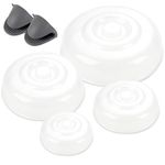 Lotvic 4 Pack Microwave Plate Cover in 4 Sizes, Microwave Food Cover with Silicone Oven Gloves, Microwave Splatter Cover Guard Lid, Microwave Cover for Food, BPA Free & Dishwasher Safe