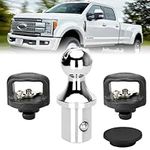 Maureen 30137 Puck System Gooseneck Hitch Ball Kit, 2-5/16 Inch Gooseneck Ball & 2 Safety Chain Anchors, Fits Ford F-250/F-350/F-450 Super Duty, Nissan Titan XD Trucks, 30,000 lbs GTW / 7,500 lbs VTW