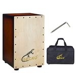 GECKO Cajon BOX Drum-Wooden Percussion Box, with Internal Adjustable Guitar Strings,2-YEAR WARRANTY