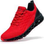 TSIODFO Men Sneakers Fashion Sport Running Athletic Tennis Walking Shoes, Red Black 01, 11.5