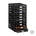 Relaxdays 10 Drawers for A4 Documents Organiser Desk Filing System Black