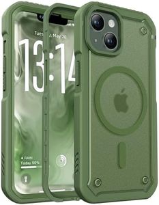 ORETECH Magnetic for iPhone 14 Case & iPhone 13 Case (2 X Screen Protectors + 1 Camera Protector)(Compatible with MagSafe)(25 FT Drop Protection) Translucent Matte Dual-Layer Shockproof -Army Green