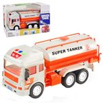 FunBlast Super Tanker Truck Toys for Kids, Pull Back Vehicles Toy Truck, Unbreakable Plastic Truck with Light and Sound Truck, Friction Power Toy Trucks 3+ Years Old Boys Girls, & Kids (Multicolor)