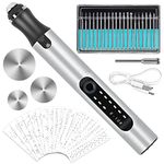 Engraving Pen, Electric Engraving Tool Kit USB Rechargeable Engraver Etching Pen Micro Cordless Carve Tool for DIY Art Carving Glass Wood Metal Stone Plastic Nails Jewelry