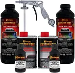 Custom Coat Federal Standard Color # 37031 Camo Smoke Black T93 Urethane Spray-On Truck Bed Liner, 2 Quart Kit with Spray Gun and Regulator - Durable Textured Protective Coating - Easy Mix Car Auto