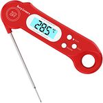 Instant Read Meat Thermometer for Grill and Cooking, hoyiours Ultra Fast Kitchen Thermometer with Backlight & Calibration, Digital Food Probe for Kitchen, Outdoor Grilling and BBQ, Red Classic Design