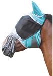 Deluxe Fly Mask with Nose Fringe (Cob, Green)