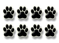 8 PAW PRINTS 2" Dog Cat Decal Cat Puppy Foot Print Vinyl Stickers for Car Vehicle Window or Bumper (Black w/Cream Outline)