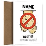 Special Friend Birthday Card Female Woman or Personalised Galentines Day Card for Her. Besties Before Testes Galentine's Card for Best Friend and I Love You