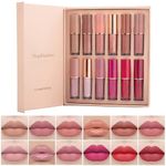 TopFinder® 12pc Glossy Matte Lipstick Set, Creamy Soft Texture Smooth, Book-Style, Waterproof, Compact Size With Beautiful Gift Box- 2.5ML