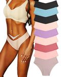 FINETOO Pack of 9 Seamless Briefs Women's Seamless Panties Soft Stretch Invisibles Underwear Sexy Underwear Women No Show Hipster Underwear Cheeky XS-L