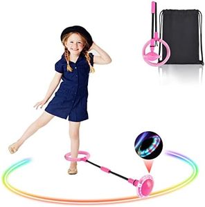 GUBOOM Bola de Salto de Tobillo, Anillo de Salto Intermitente, Anillo de Salto de Tobillo Plegable, Equipo de Juguete de Fitness para niños, Apto para niños y Adultos