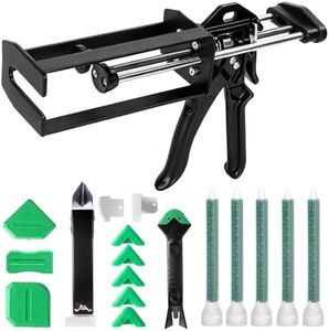 200ml Epoxy Gun Dual Cartridge, 1:1 & 2:1 Mix Ratio, Heavy Duty Full Metal Caulking Gun, Professional Adhesive Dispensing Tool for Panel Bonding, Structural, Auto Body & Plastic Repair, Black