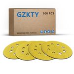 GZKTY 100PCS 125mm Sanding Discs, 8 Hole 5 Inch Round, Grit 80 Sanding Discs Pads for Random Orbital Sander Pads