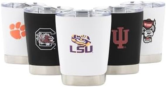 Decorvo NCAA 12 oz. Stainless Steel Tumbler - Perfect Wine Glass, Whiskey Glass for Game Day (Louisiana)