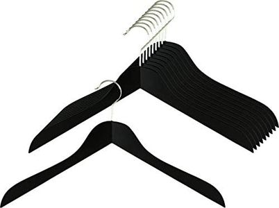 MAWA Percha de Madera Business, Set de 10 Piezas, para Camisas, Blusas, Chaquetas, Respetuoso con el Medio Ambiente, Certificado FSC®, Haya, Giratorio 360°, 45 cm, Lacado Negro