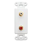 MarginMart C&E CNE41435 Decora Wall Plate Insert, RCA Stereo Couplers (Red/White), 2 RCA Female