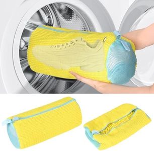 2 Pcs Sacs à Linge pour Chaussures Réutilisables, Sac de Lavage Machine à Laver pour Chaussures Portable avec Fermeture Éclair, Filet Linge Machine à Laver Chaussures Protéger Chaussures