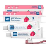 Mee Mee Fluoride-Free, Fortified with triple calcium phosphate Strawberry Flavor Oral care Toothpaste, 70 g (Pack of 2)