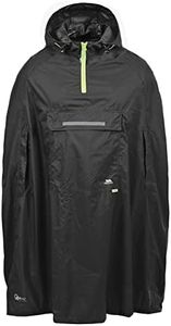 Trespass Qikpac Poncho, Black, M, Compact Packaway Waterproof Poncho Adult Unisex, Medium, Black
