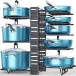 Allkartz Pots and Pan Organizer Rack for Kitchen | 8 Tier Pot Rack with 3 DIY Methods Adjustable Rack Pan Holder for Kitchen Storage | Pot Stand for Kitchen Organizers Kadai Tawa Storage Pot Lid Pans
