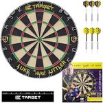 Target Darts Luke Littler Dartboard Set | Player Edition ‘The Nuke’ Dart Board Set with 2 Sets of Steel Tip Darts, Competition Standard Throw Line | Professional Darts & Dartboards