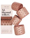 Kitsch XL Ceramic Thermal Rollers - Self Grip Hair Rollers for Blowout Look Long Hair, Medium & Short Hair, Large Hair Rollers for Volume & Curls, Thermal Curlers - Terracotta, 4pcs