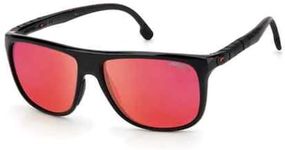 Carrera HYPERFIT/17/S 0OIT/UZ 58MM Black/Red Multilayer Rectangular Sunglasses for Men + BUNDLE with Designer iWear Eyewear Kit