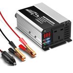 BGFOX 400W Car Power Inverter DC 12V to AC 240V 230V Voltage Converter with 2 USB 4.8A Ports for Charge Your Laptop, iPad, iPhone, Tablet, Aluminium Body & Smart Digital Display - Silver