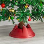 ADEPTNA Heavy Duty Christmas Tree Stand Premium Sturdy Plastic Xmas Tree Holder – Holds Tree up to 7 Feet Xmas Tree – Ideal for Real Xmas Tree and Keeps your Tree well Hydrated (RED, UP TO 7FT TREE)