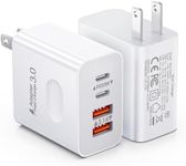 [2-Pack] USB C Wall Charger, 40W 4-