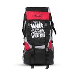 Trunkit Adventure Series Water Resistance Trekking Hiking Travel Bag With Shoe Compartment Rucksack - 55 L (Black/Red)