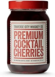 Traverse City Whiskey Co. Premium Cocktail Cherries (21.2oz / 600g) | Cocktails & Desserts | All American, Natural, Certified Kosher, Stemless, Slow-Cooked Garnish for Old Fashioned, Ice Cream Sundaes & More