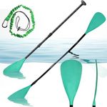 BeGrit Adjustable Kayak Paddle Lightweight 2 in 1 Kayak & SUP Paddle Aluminium Detachable Kayak Oar Symmetrical Blade with Leash for Beginners Sea River Kayaking Touring (Green)
