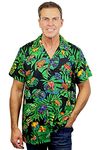 V.H.O. Funky Hawaiian Shirt, Rainforest Frogs, black, XXL