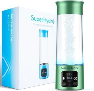 Hydrogen Water Bottle Generator - Up to 6000+ PPB Concentration - SPE/PEM Technology - Voice Reminder - Water Ionizer Machine Suitable for Travel, Daily and Office Drinking - 12oz (Green)