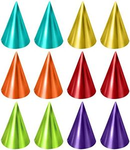 Adorox Assorted Kids Birthday Party Hats (Solid)