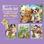 Bits and Pieces – 4-in-1 Multi-Pack - 200 Piece Jigsaw Puzzles for Adults – Large Piece Puzzle Set Bundle by Artist William Vanderdasson - 15" x 19"