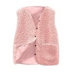 HAOLEI Fleece Gilet for Women UK Sale Clearance,Ladies Soft Polar Fleece Gilets and Body Warmers Solid Wool Sleeveless Button Velvet Jacket Waistcoat Winter Warm Outerwear Thermal Vest with Pockets