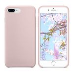 SURPHY iPhone 8 Plus Case, iPhone 7 Plus Case, Liquid Silicone Gel Rubber iPhone 7 Plus Shockproof Case with Soft Microfiber Cloth Lining Cushion 5.5 inches (Sand Pink)