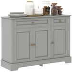 HOMCOM Sideboard Buffet Cabinet, Modern Kitchen Cabinet with 2 Drawers and Adjustable Shelves, Coffee Bar Cabinet, Grey