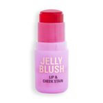 Revolution Beauty, Jelly Blush Stick Lip & Cheek Stain, Long-Lasting & Buildable with Hyaluronic Acid & Aloe, Vegan & Cruelty-Free, Strawberry Red